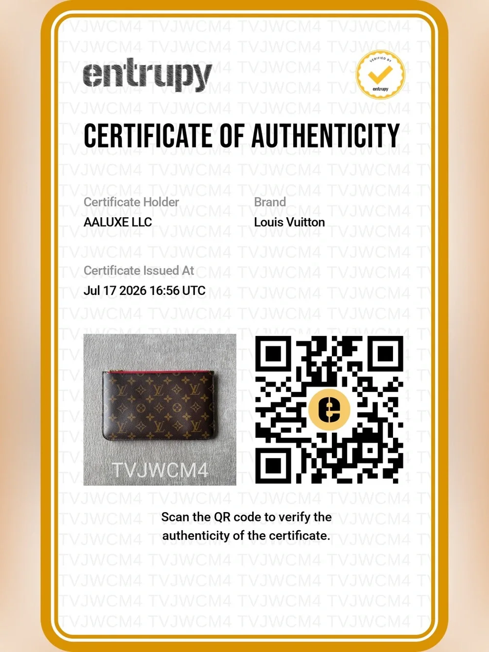 Louis Vuitton Monogram Neverfull Pouch in Brown with Red Trim Authentic